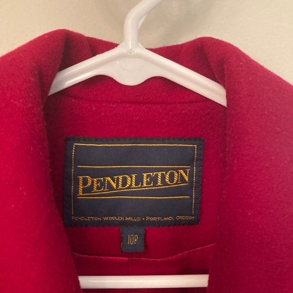 Red Pendleton Wool Dress Coat 10P - Picture 5 of 5